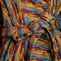 Burgundy, Mustard & Teal Woven Kimono