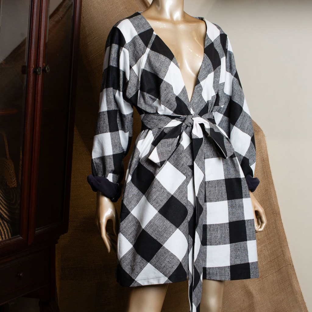 black check dress & White Checked Shift – I Am Kréyol logo buttons for a US Size:7-8Y size-24w KaLI_store Fall Wedding Guest