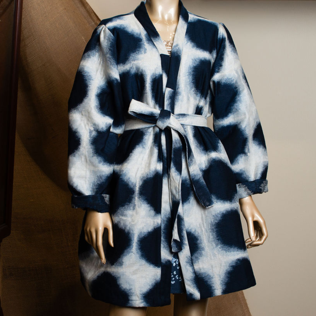 Indigo Printed Kimono