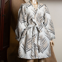 Cream Leaf Motif Kimono