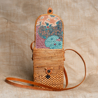 Rattan Rectangle Cross Body Bag