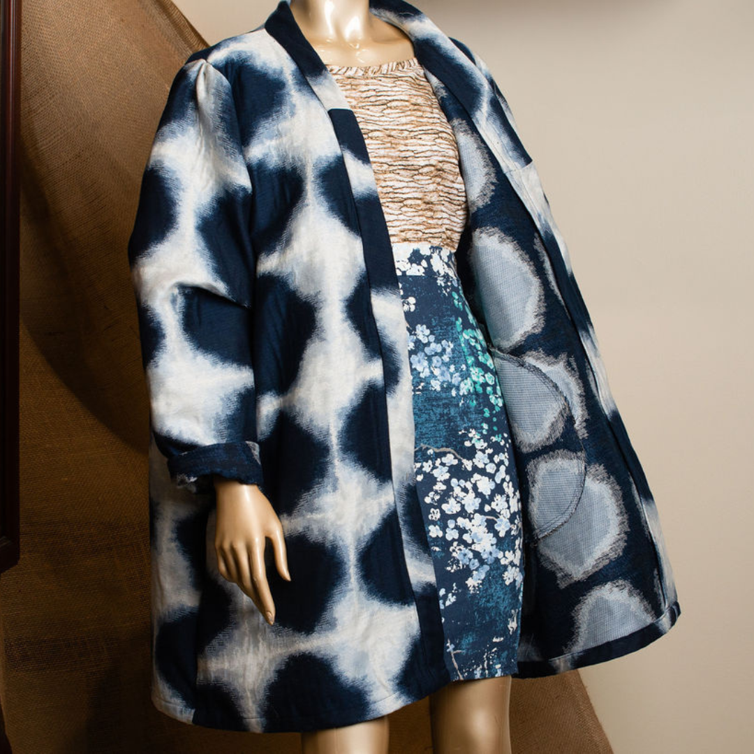 Indigo Printed Kimono