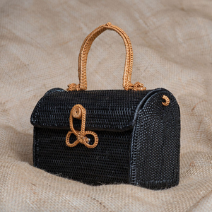 Black Rattan Handbag