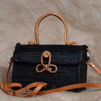 Black Rattan Handbag