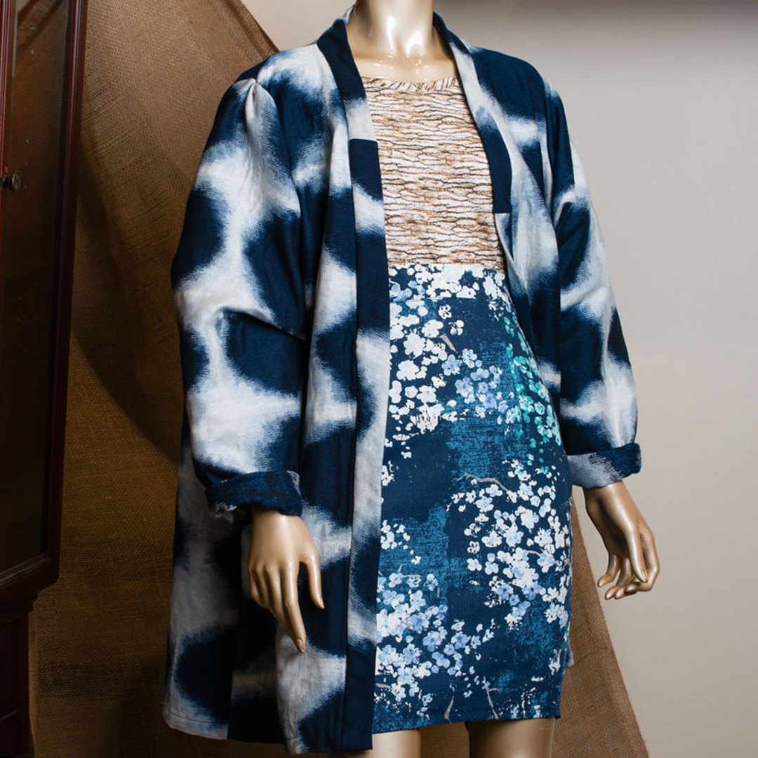 Indigo Printed Kimono