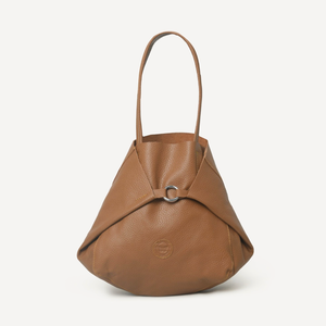 Brown Triangular Leather Bag