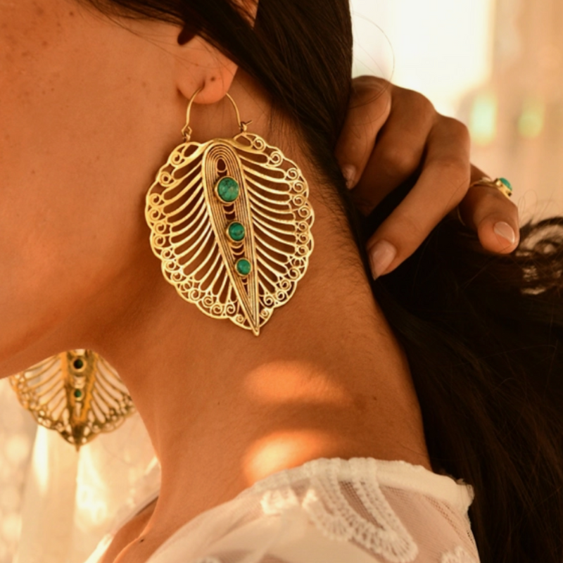Razi Turquoise Hoop Earring