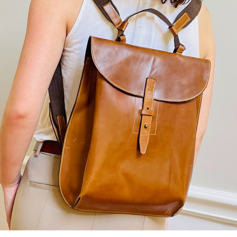 Brown Leather Backpack