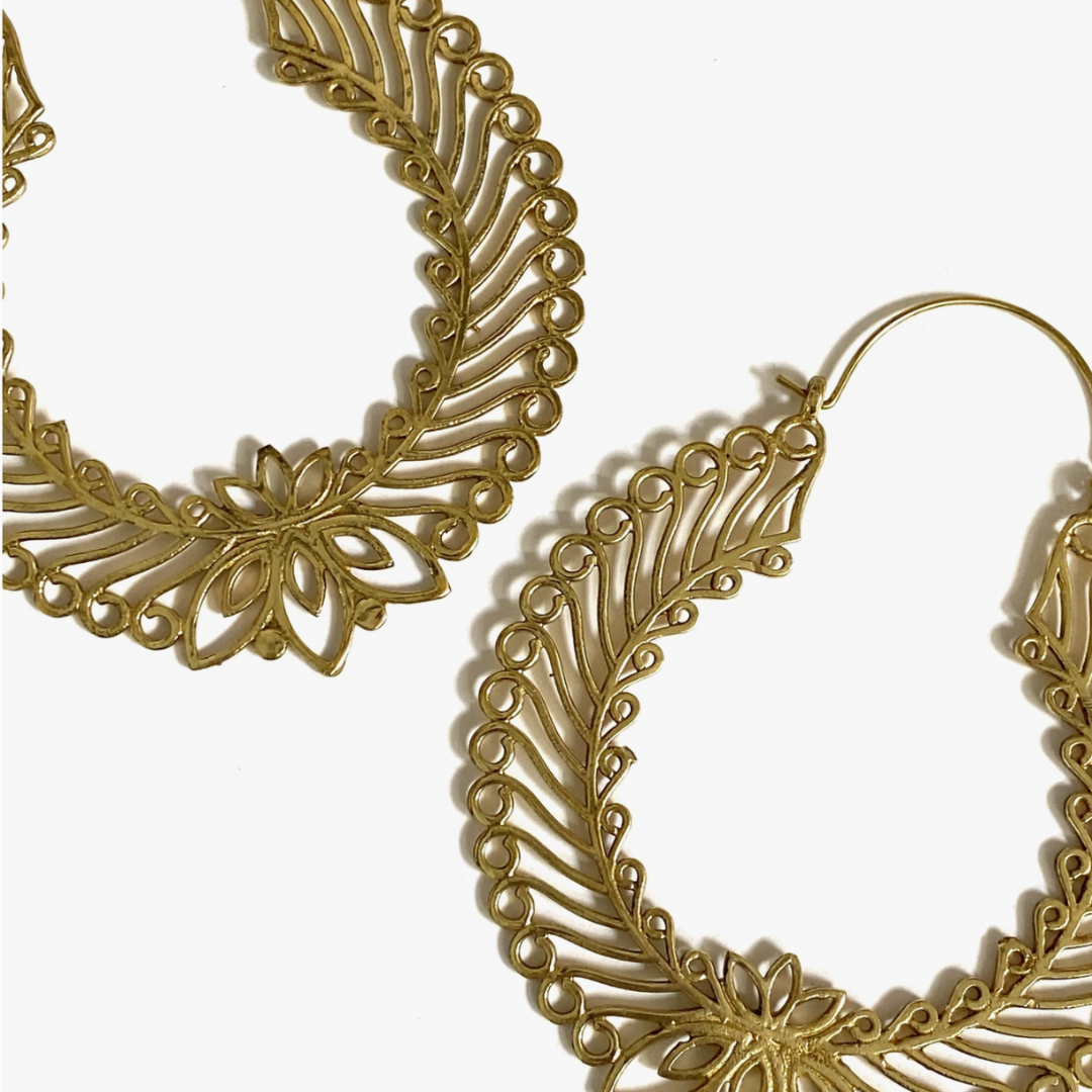 Heera Brass Hoops