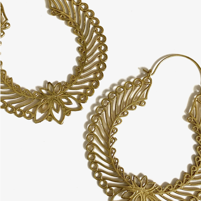 Heera Brass Hoops