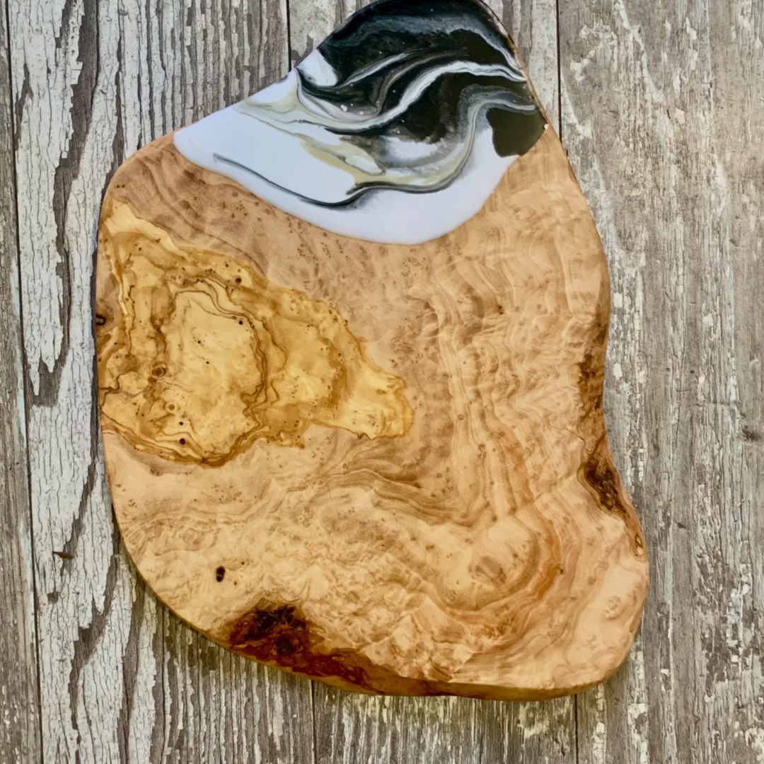 Nikita Black and Gold Olive Wood Cheese Board (LARGE)