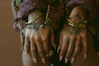 Turquoise Tear Drop Brass Cuff