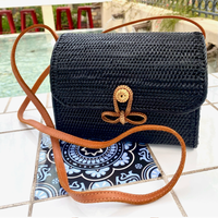 Black Rattan Handbag