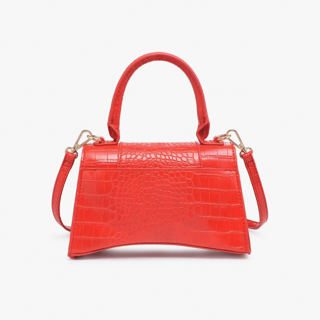 Red Faux Crocodile Bag