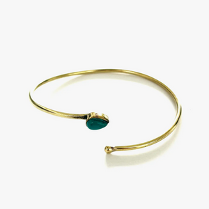 Brass Turquoise Tear Drop Cuff