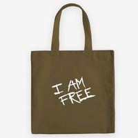"I Am Free" Olive Tote Bag