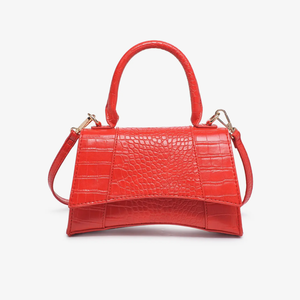 Red Faux Crocodile Bag