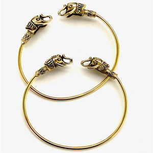 Elephant Head Brass Bracelet