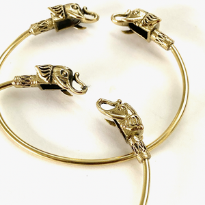 Elephant Head Brass Bracelet