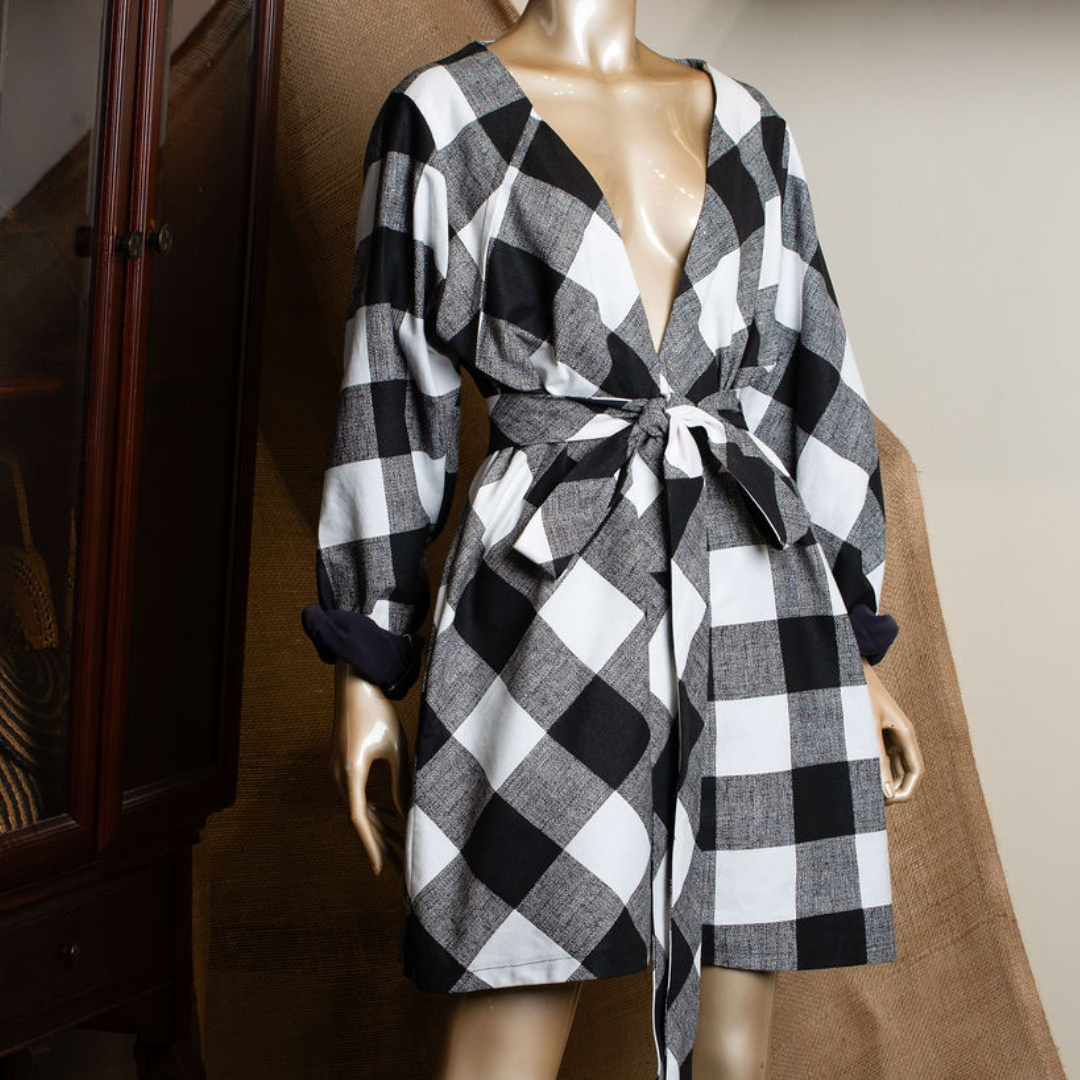 Black & White Checked Shift Dress