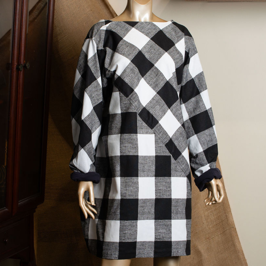 Black & White Checked Shift Dress