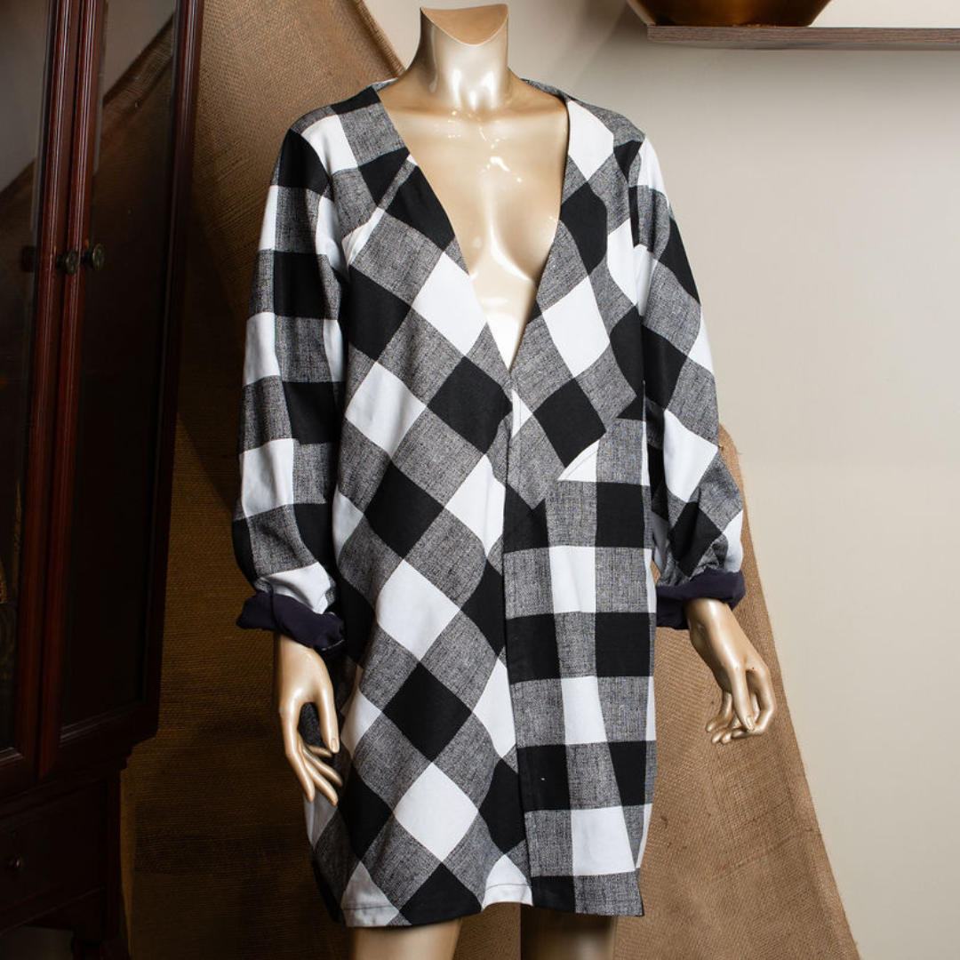 Checked sales shift dress