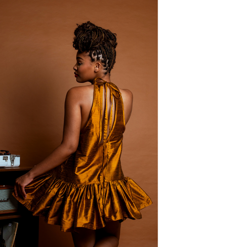 Bronze Drop Waist Silk Dress I Am Kryol Bronze Drop Waist Silk Dress I Am Kryol