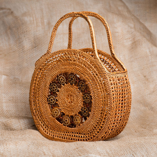 Round weave bag sale