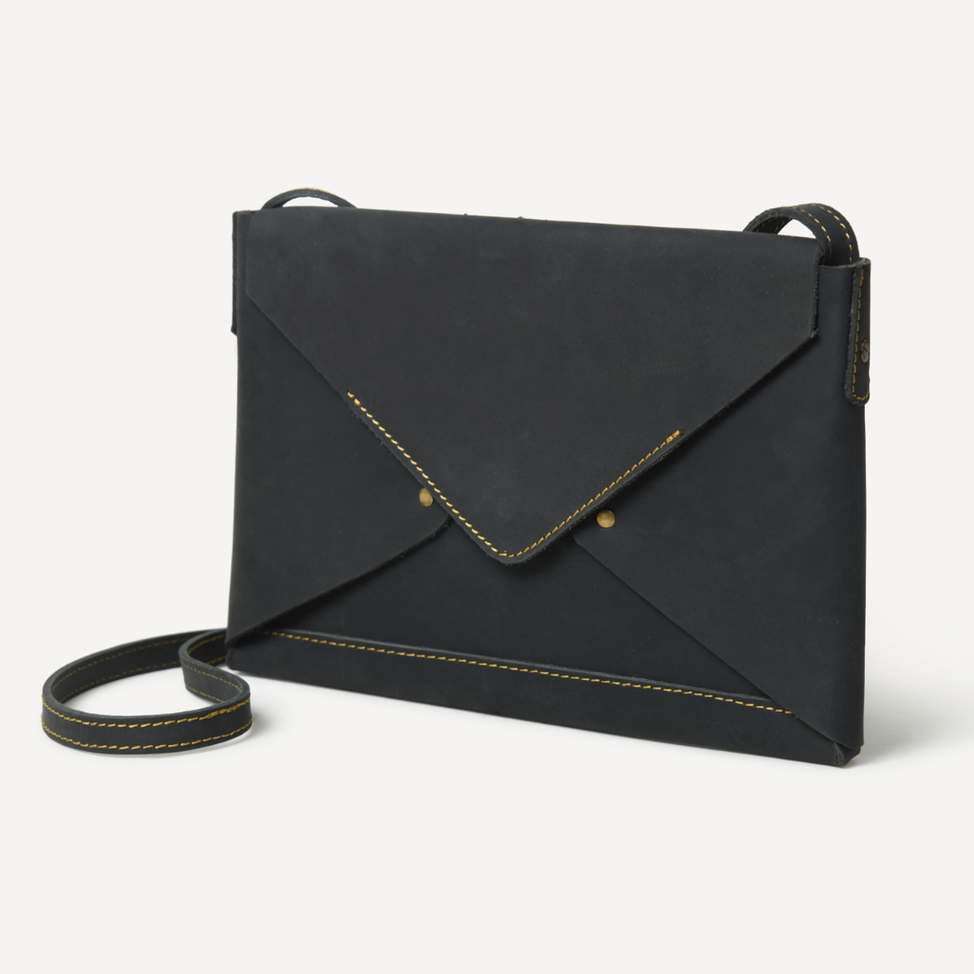 Leather sales envelope clutch