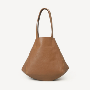 Brown Triangular Leather Bag