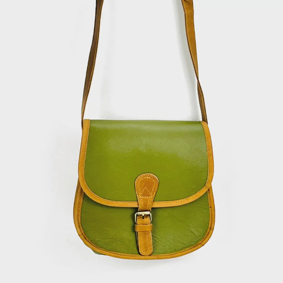 Olive Green Crossbody Leather Bag