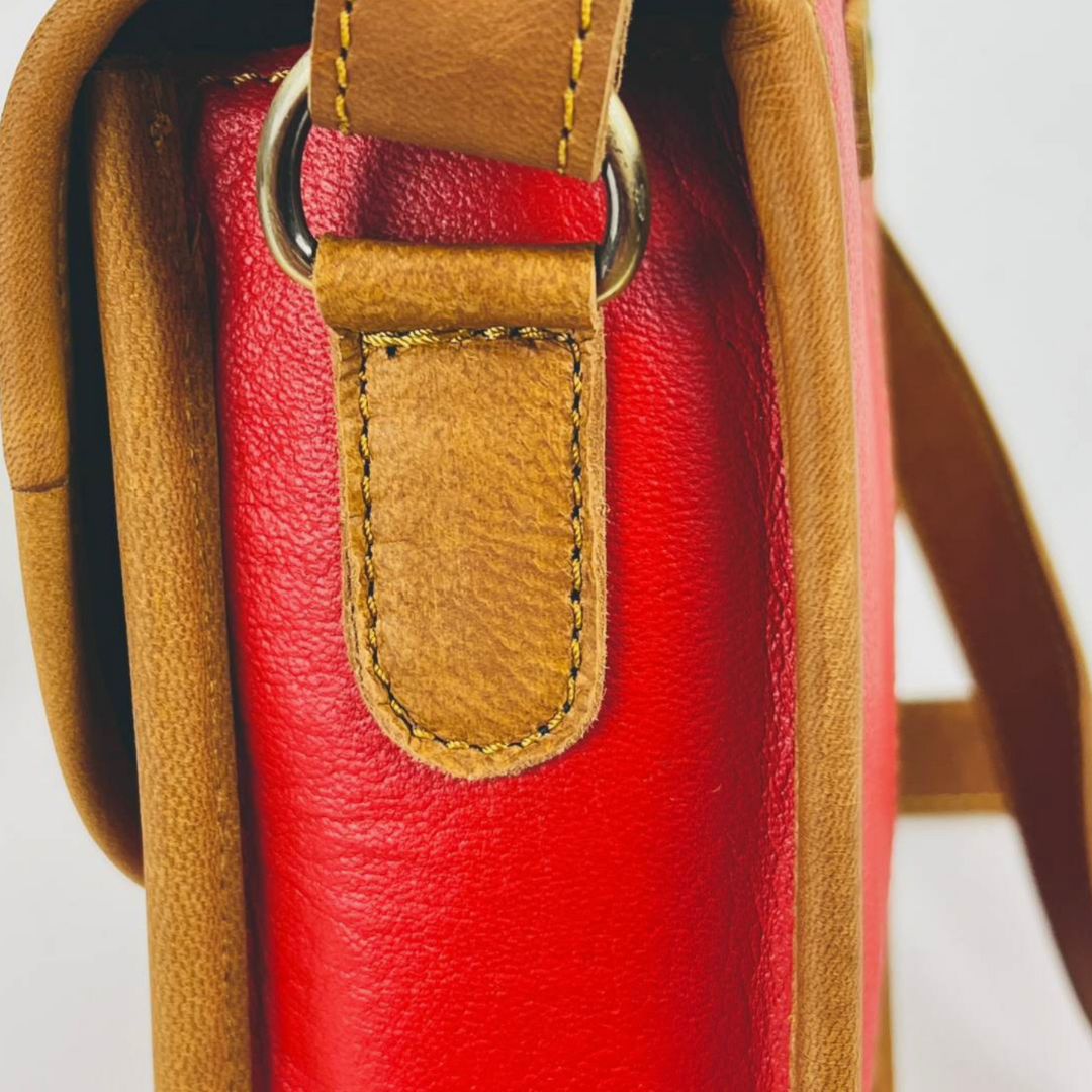 True Red Crossbody Leather Bag