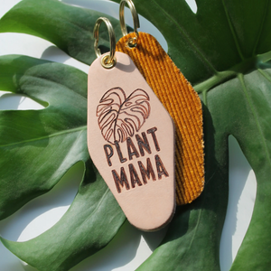 Leather Keychain- Plant Mama