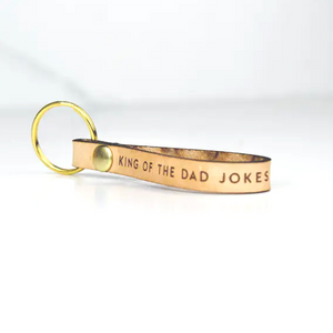 Leather Keychain - King of the Dad Jokes