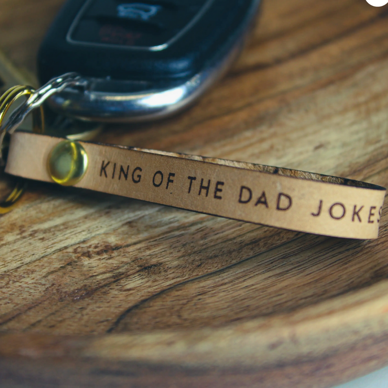 Leather Keychain - King of the Dad Jokes