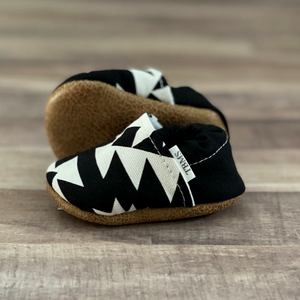 Black and White Aztec Moccasins